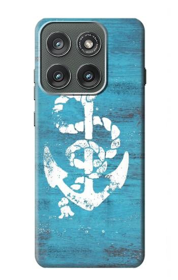 S3053 Marine Anchor Blue Hülle Schutzhülle Taschen für Motorola Edge (2025)