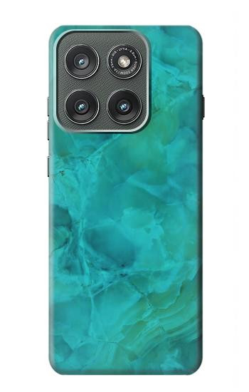 S3147 Aqua Marble Stone Hülle Schutzhülle Taschen für Motorola Edge (2025)