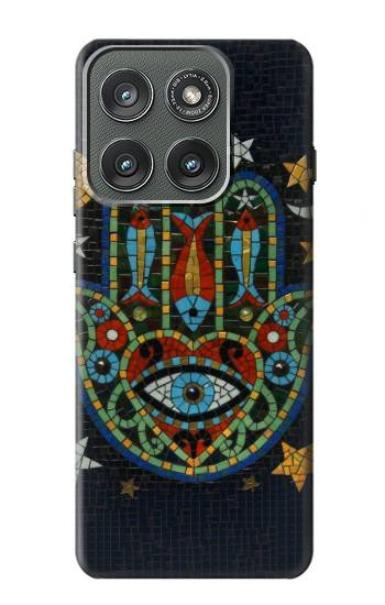 S3175 Hamsa Hand Mosaics Hülle Schutzhülle Taschen für Motorola Edge (2025)
