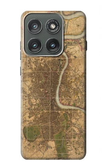S3230 Vintage Map of London Hülle Schutzhülle Taschen für Motorola Edge (2025)