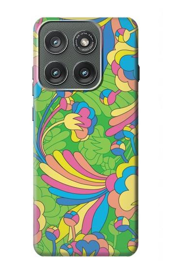 S3273 Flower Line Art Pattern Hülle Schutzhülle Taschen für Motorola Edge (2025)