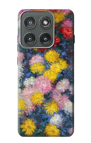 S3342 Claude Monet Chrysanthemums Hülle Schutzhülle Taschen für Motorola Edge (2025)