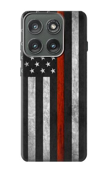 S3472 Firefighter Thin Red Line Flag Hülle Schutzhülle Taschen für Motorola Edge (2025)