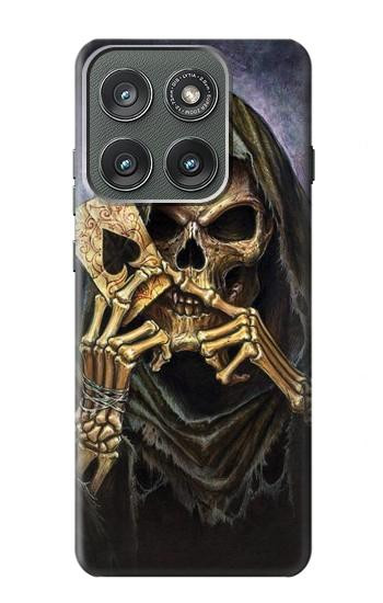 S3594 Grim Reaper Wins Poker Hülle Schutzhülle Taschen für Motorola Edge (2025)