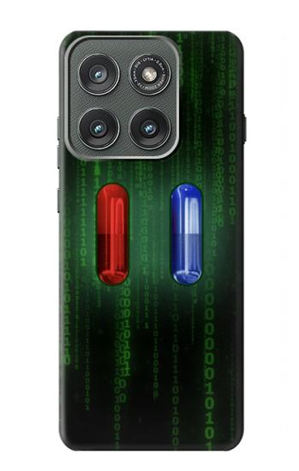 S3816 Red Pill Blue Pill Capsule Hülle Schutzhülle Taschen für Motorola Edge (2025)