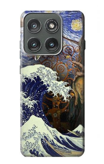 S3851 World of Art Van Gogh Hokusai Da Vinci Hülle Schutzhülle Taschen für Motorola Edge (2025)