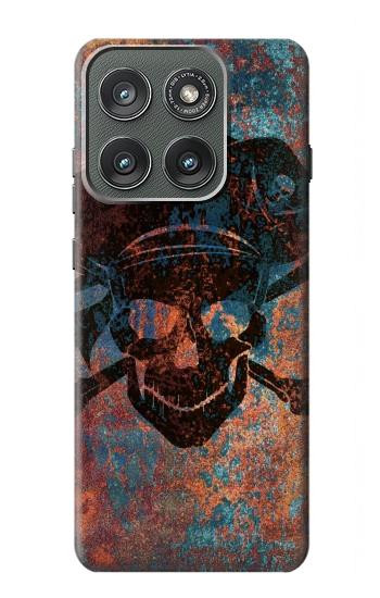 S3895 Pirate Skull Metal Hülle Schutzhülle Taschen für Motorola Edge (2025)