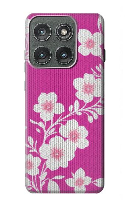 S3924 Cherry Blossom Pink Background Hülle Schutzhülle Taschen für Motorola Edge (2025)