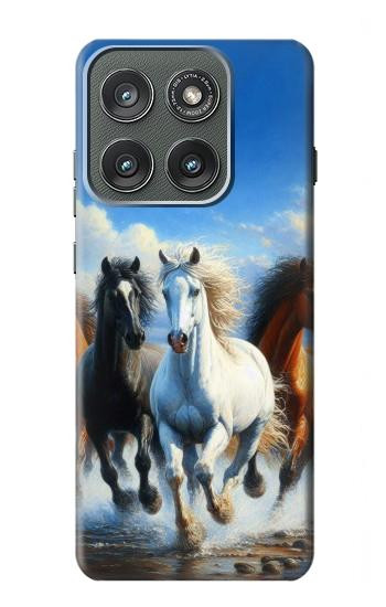 S3996 Horse Running Hülle Schutzhülle Taschen für Motorola Edge (2025)