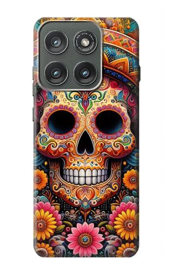 S3999 Mexican Skull Painting Hülle Schutzhülle Taschen für Motorola Edge (2025)