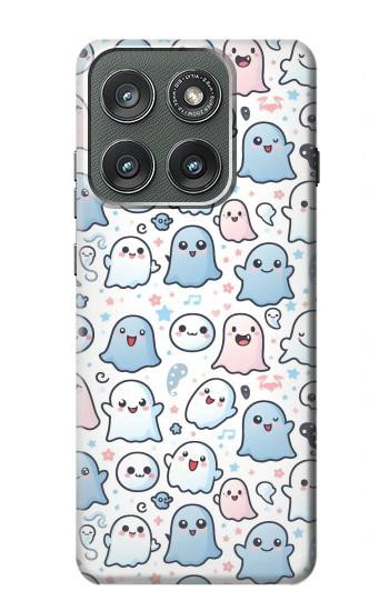 S4013 Seamless Cute Ghost Pattern Hülle Schutzhülle Taschen für Motorola Edge (2025)