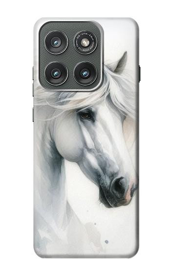 S4025 White Horse Painting Hülle Schutzhülle Taschen für Motorola Edge (2025)
