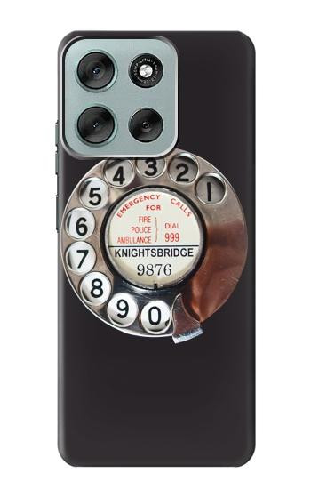 S0059 Retro Rotary Phone Dial On Hülle Schutzhülle Taschen für Motorola Moto G56