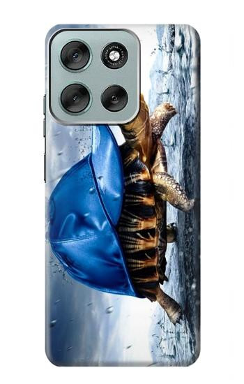 S0084 Turtle in the Rain Hülle Schutzhülle Taschen für Motorola Moto G56