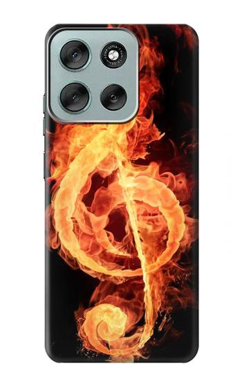 S0493 Music Note Burn Hülle Schutzhülle Taschen für Motorola Moto G56