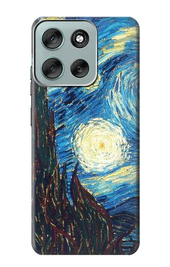 S0582 Van Gogh Starry Nights Hülle Schutzhülle Taschen für Motorola Moto G56