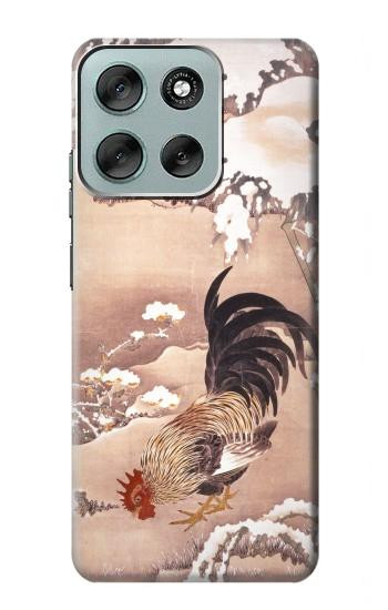 S1332 Ito Jakuchu Rooster Hülle Schutzhülle Taschen für Motorola Moto G56
