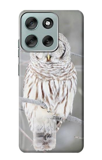 S1566 Snowy Owl White Owl Hülle Schutzhülle Taschen für Motorola Moto G56