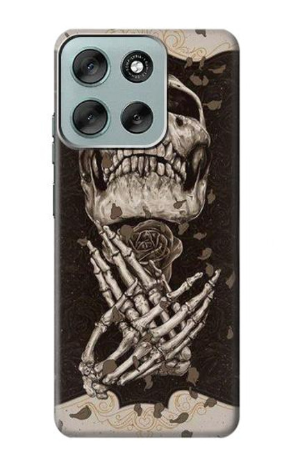 S1676 Skull Rose Hülle Schutzhülle Taschen für Motorola Moto G56 S1676 Skull Rose Hülle Schutzhülle Taschen für Motorola Moto G56