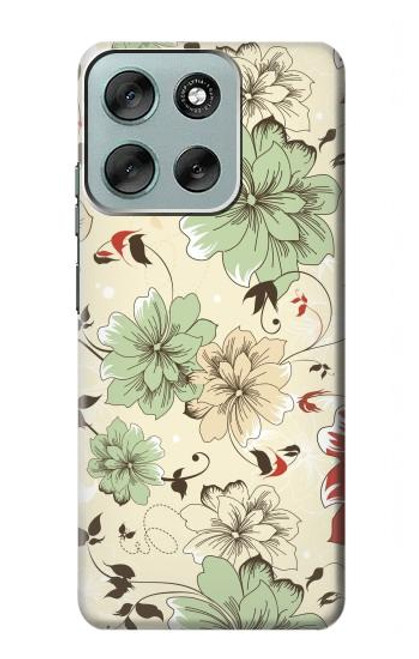 S2179 Flower Floral Vintage Art Pattern Hülle Schutzhülle Taschen für Motorola Moto G56 S2179 Flower Floral Vintage Art Pattern Hülle Schutzhülle Taschen für Motorola Moto G56