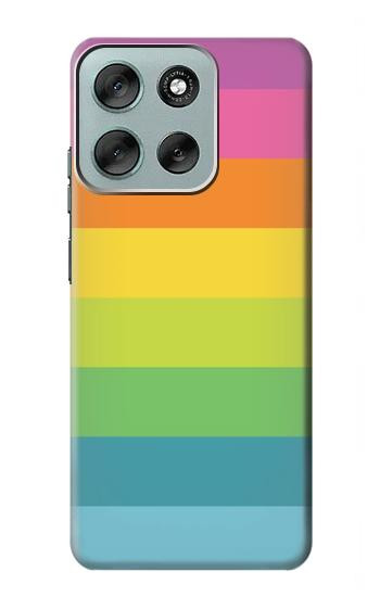 S2363 Rainbow Pattern Hülle Schutzhülle Taschen für Motorola Moto G56