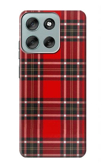 S2374 Tartan Red Pattern Hülle Schutzhülle Taschen für Motorola Moto G56