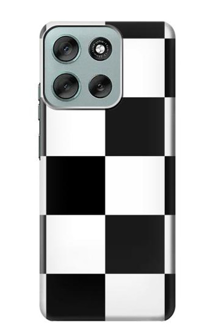 S2492 Black and White Check Hülle Schutzhülle Taschen für Motorola Moto G56 S2492 Black and White Check Hülle Schutzhülle Taschen für Motorola Moto G56