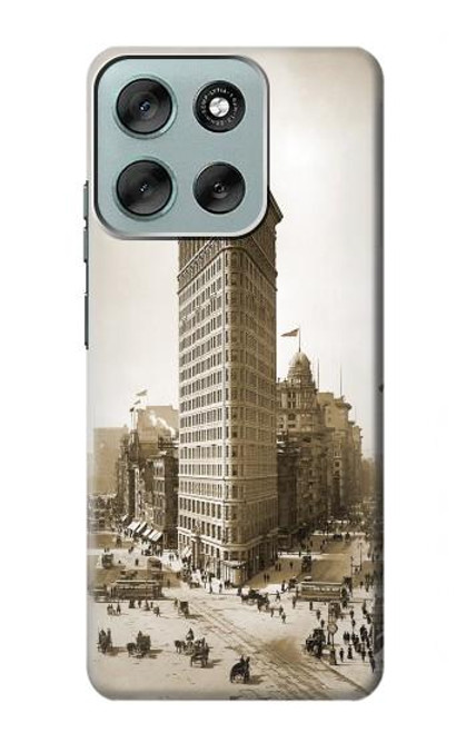 S3046 Old New York Flatiron Building Hülle Schutzhülle Taschen für Motorola Moto G56