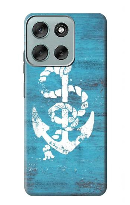 S3053 Marine Anchor Blue Hülle Schutzhülle Taschen für Motorola Moto G56