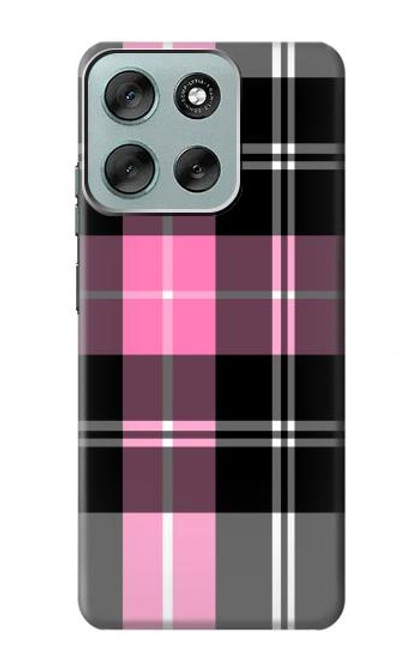 S3091 Pink Plaid Pattern Hülle Schutzhülle Taschen für Motorola Moto G56