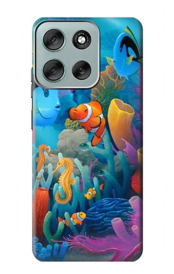S3227 Underwater World Cartoon Hülle Schutzhülle Taschen für Motorola Moto G56