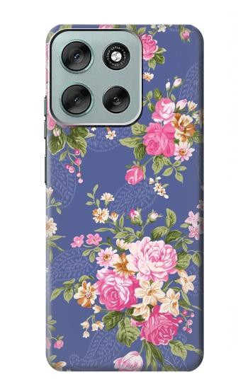 S3265 Vintage Flower Pattern Hülle Schutzhülle Taschen für Motorola Moto G56