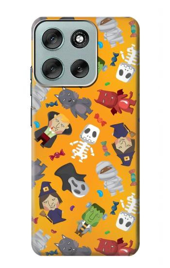 S3275 Cute Halloween Cartoon Pattern Hülle Schutzhülle Taschen für Motorola Moto G56