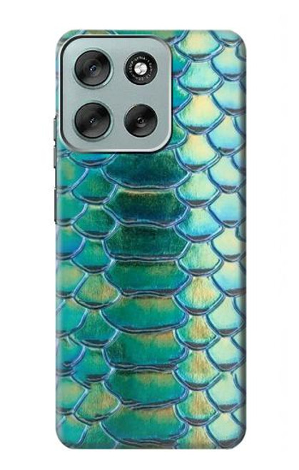 S3414 Green Snake Scale Graphic Print Hülle Schutzhülle Taschen für Motorola Moto G56