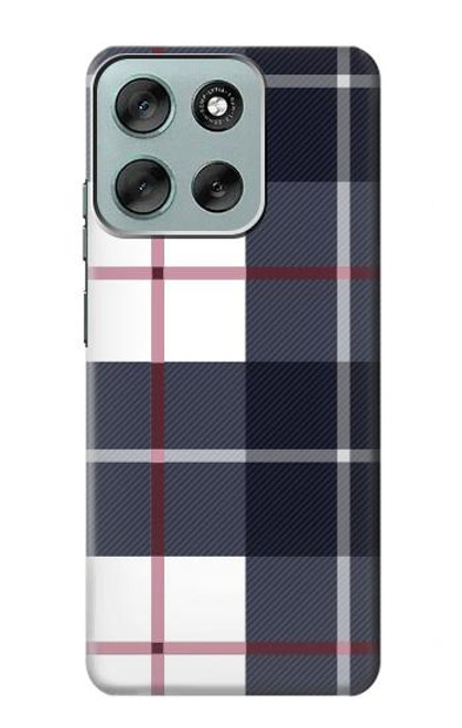 S3452 Plaid Fabric Pattern Hülle Schutzhülle Taschen für Motorola Moto G56