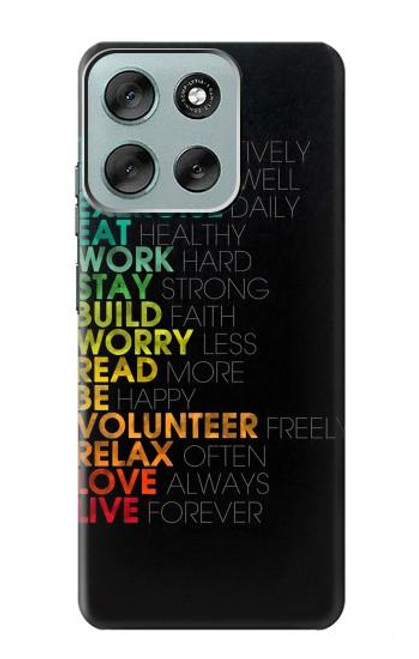 S3523 Think Positive Words Quotes Hülle Schutzhülle Taschen für Motorola Moto G56