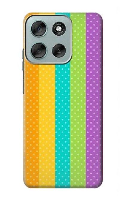 S3678 Colorful Rainbow Vertical Hülle Schutzhülle Taschen für Motorola Moto G56