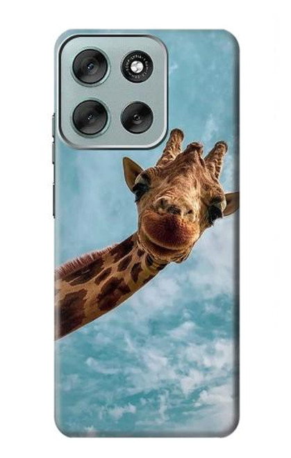 S3680 Cute Smile Giraffe Hülle Schutzhülle Taschen für Motorola Moto G56