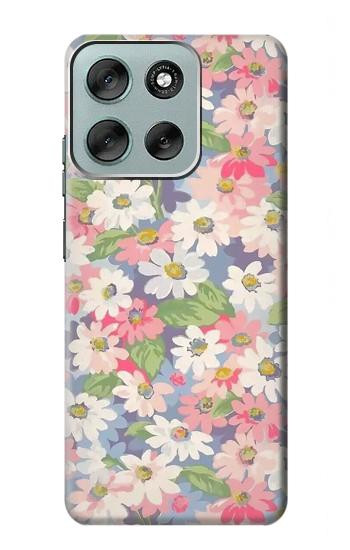 S3688 Floral Flower Art Pattern Hülle Schutzhülle Taschen für Motorola Moto G56