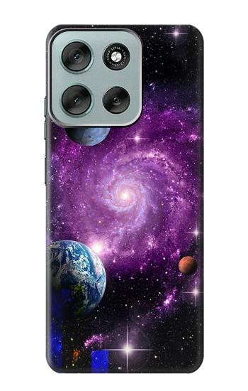 S3689 Galaxy Outer Space Planet Hülle Schutzhülle Taschen für Motorola Moto G56