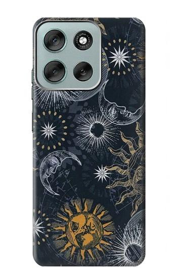 S3702 Moon and Sun Hülle Schutzhülle Taschen für Motorola Moto G56