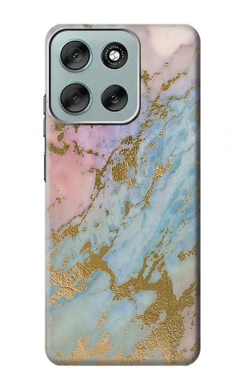 S3717 Rose Gold Blue Pastel Marble Graphic Printed Hülle Schutzhülle Taschen für Motorola Moto G56