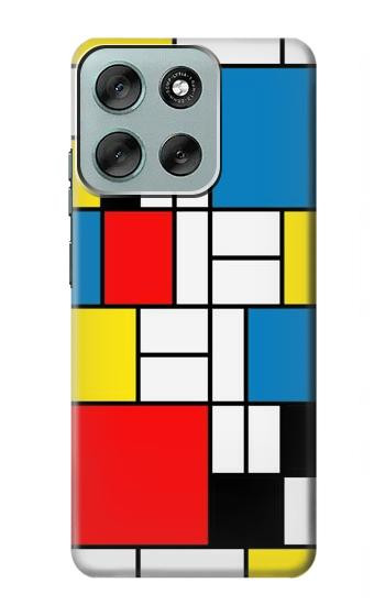 S3814 Piet Mondrian Line Art Composition Hülle Schutzhülle Taschen für Motorola Moto G56