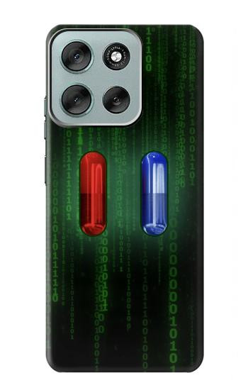 S3816 Red Pill Blue Pill Capsule Hülle Schutzhülle Taschen für Motorola Moto G56