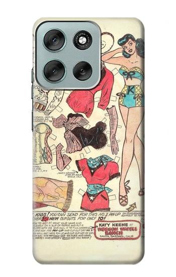 S3820 Vintage Cowgirl Fashion Paper Doll Hülle Schutzhülle Taschen für Motorola Moto G56