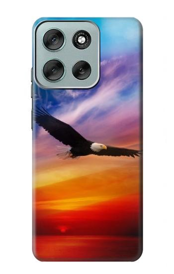S3841 Bald Eagle Flying Colorful Sky Hülle Schutzhülle Taschen für Motorola Moto G56