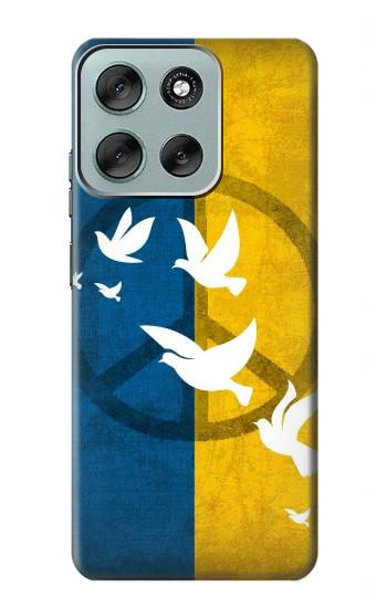 S3857 Peace Dove Ukraine Flag Hülle Schutzhülle Taschen für Motorola Moto G56