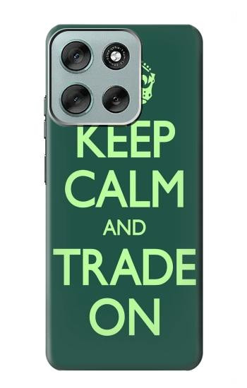 S3862 Keep Calm and Trade On Hülle Schutzhülle Taschen für Motorola Moto G56