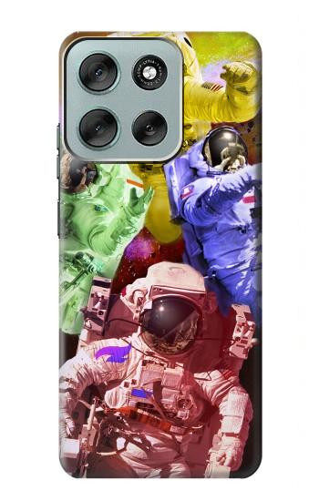 S3914 Colorful Nebula Astronaut Suit Galaxy Hülle Schutzhülle Taschen für Motorola Moto G56