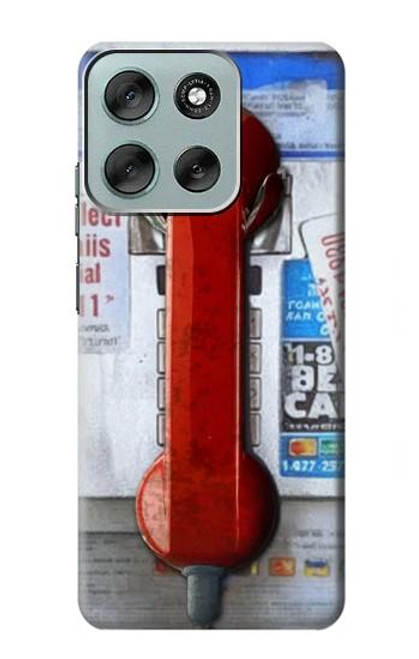 S3925 Collage Vintage Pay Phone Hülle Schutzhülle Taschen für Motorola Moto G56